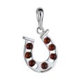 Sterling Silver and Baltic Amber Horseshoe Pendant