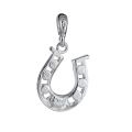 Sterling Silver and Baltic Amber Horseshoe Pendant