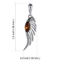 Sterling Silver and Baltic Amber Angel Wing Pendant