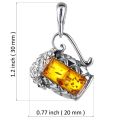 Sterling Silver and Baltic Amber Beer Pint Pendant