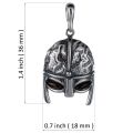 Sterling Silver and Baltic Amber Viking Helmet Pendant