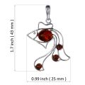 Sterling Silver and Baltic Honey Amber Fish Pendant