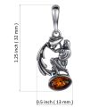 Sterling Silver and Baltic Amber Aquarius Zodiac Sign Pendant