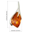 Sterling Silver and Baltic Honey Amber Pendant "Madison"