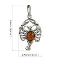 Sterling Silver and Baltic Amber Zodiac Sign Cancer Pendant