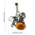 Sterling Silver and Baltic Amber Zodiac Sign Leo Pendant