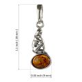 Sterling Silver and Baltic Amber Zodiac Sign Virgo Pendant