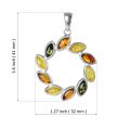 Sterling Silver and Baltic Multicolored Amber Pendant "Carrie"