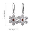 Sterling Silver and Baltic Amber French Lever Back Snowflake Earrings