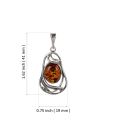 Sterling Silver and Baltic  Honey  Amber Pendant "Mary"