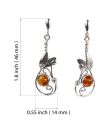 "Africk" Baltic Honey Amber Stud Earrings in Sterling Silver