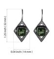 Sterling Silver and Baltic Green Amber Earrings "Jane"