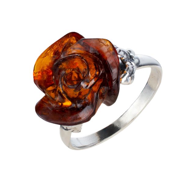 amber flower ring