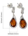 Sterling Silver and Baltic Honey Amber Post Back Earrings "Alessia"