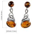 Sterling Silver and Baltic Honey Amber Earrings "Deirdre"