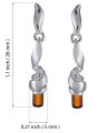 Sterling Silver and Baltic Honey Amber Earrings "Eva"