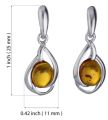 Sterling Silver and Baltic Honey Amber Earrings "Helmi"