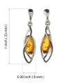 Sterling Silver and Baltic Honey Amber Earrings "Milena"