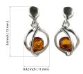 "Mona" Baltic Honey Amber Earrings in Sterling Silver