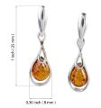 Sterling Silver and Baltic Honey Amber Earrings "Rose"