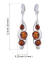 Sterling Silver and Baltic Honey Amber Earrings "Selena"