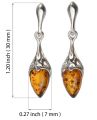Sterling Silver and Baltic Honey Amber Earrings "Serena"