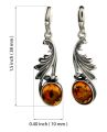 Sterling Silver and Baltic Honey Amber Earrings "Thea"