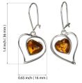 Sterling Silver and Baltic Honey Amber Earrings "Valentine"