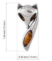 Sterling Silver and Baltic Honey Amber "Fox" Pendant