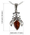 Sterling Silver and Baltic Honey Amber Beetle Pendant