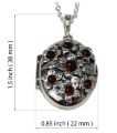 Sterling Silver and Baltic Honey Amber Floral Locket Pendant Necklace
