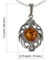 Sterling Silver and Baltic Honey Amber Pendant "Fiona"