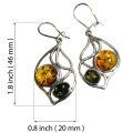 Sterling Silver Baltic Honey and Green Amber Earrings "Agnes" SKU 753677721784