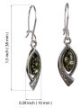 Sterling Silver Baltic Green Amber Earrings "Emma"