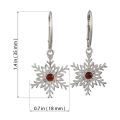 Sterling Silver and Baltic Amber French Leverback  Amber Snowflake Earrings
