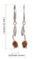 Sterling Silver and Baltic Amber French Leverback  Tulip Earrings