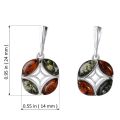 Sterling Silver and Baltic Amber Stud Earrings "Aileen"