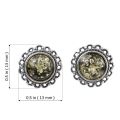 Sterling Silver and Baltic Green  Amber Stud Earrings "Anika"