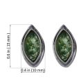 Sterling Silver and Baltic Green Amber Earrings "Harper"