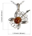 Sterling Silver and Baltic Honey Amber Guitar Pendant