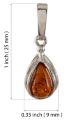 Sterling Silver and Baltic Honey Amber Pear-Shaped Pendant