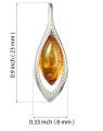 Sterling Silver and Baltic Honey Amber Pendant