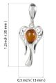 Sterling Silver and Baltic Honey Amber Angel Pendant