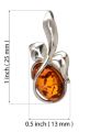Sterling Silver and Baltic Honey Amber Pendant "Berry"