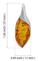 Sterling Silver and Baltic Honey Amber Pendant "Bloom"