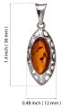 Sterling Silver and Baltic Honey Amber Pendant "Petal"