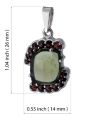 Bohemian Garnet And Moldavite Sterling Silver Pendant