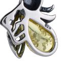 Sterling Silver and Baltic Amber Bumblebee Pendant
