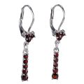Bohemian Garnet Lever Back Dangling Earrings