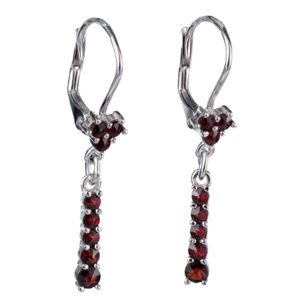 Bohemian Garnet Lever Back Dangling Earrings